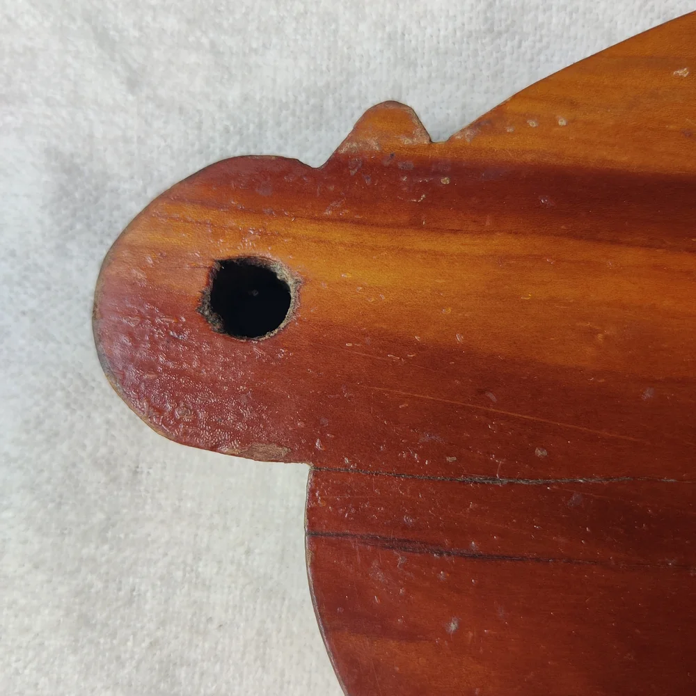 VTG Pig Shaped Cutting Board with Strawberries  14.5x7.25